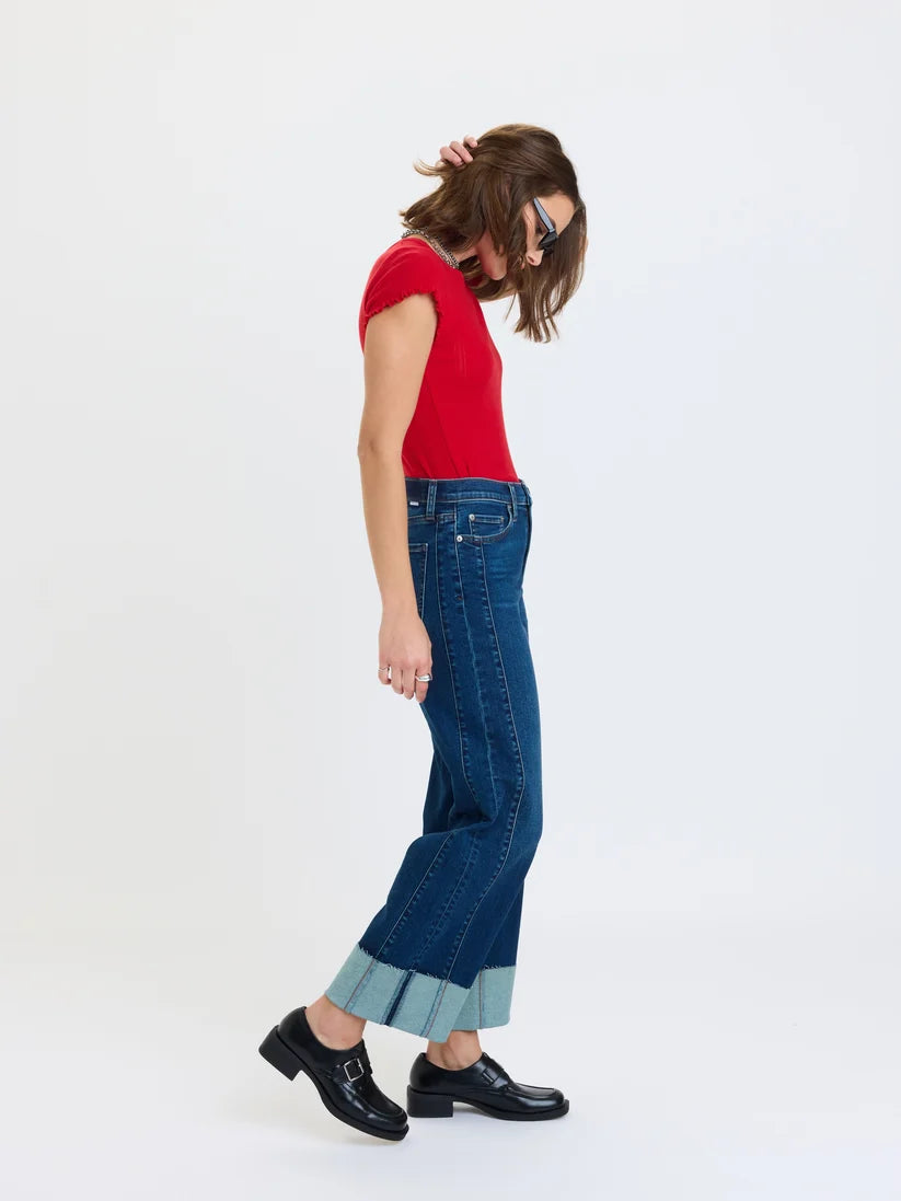 DAZE Pleaser High Rise Wide Ankle in Slow Motion