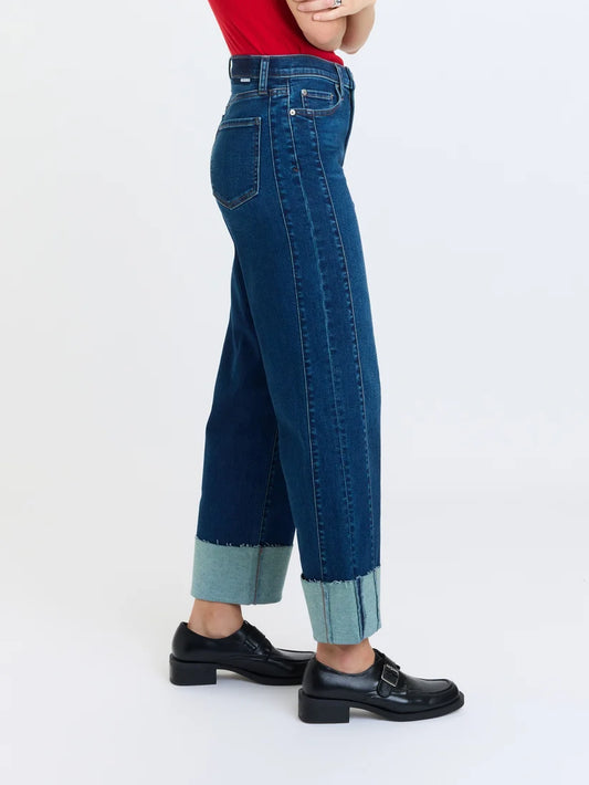 DAZE Pleaser High Rise Wide Ankle in Slow Motion