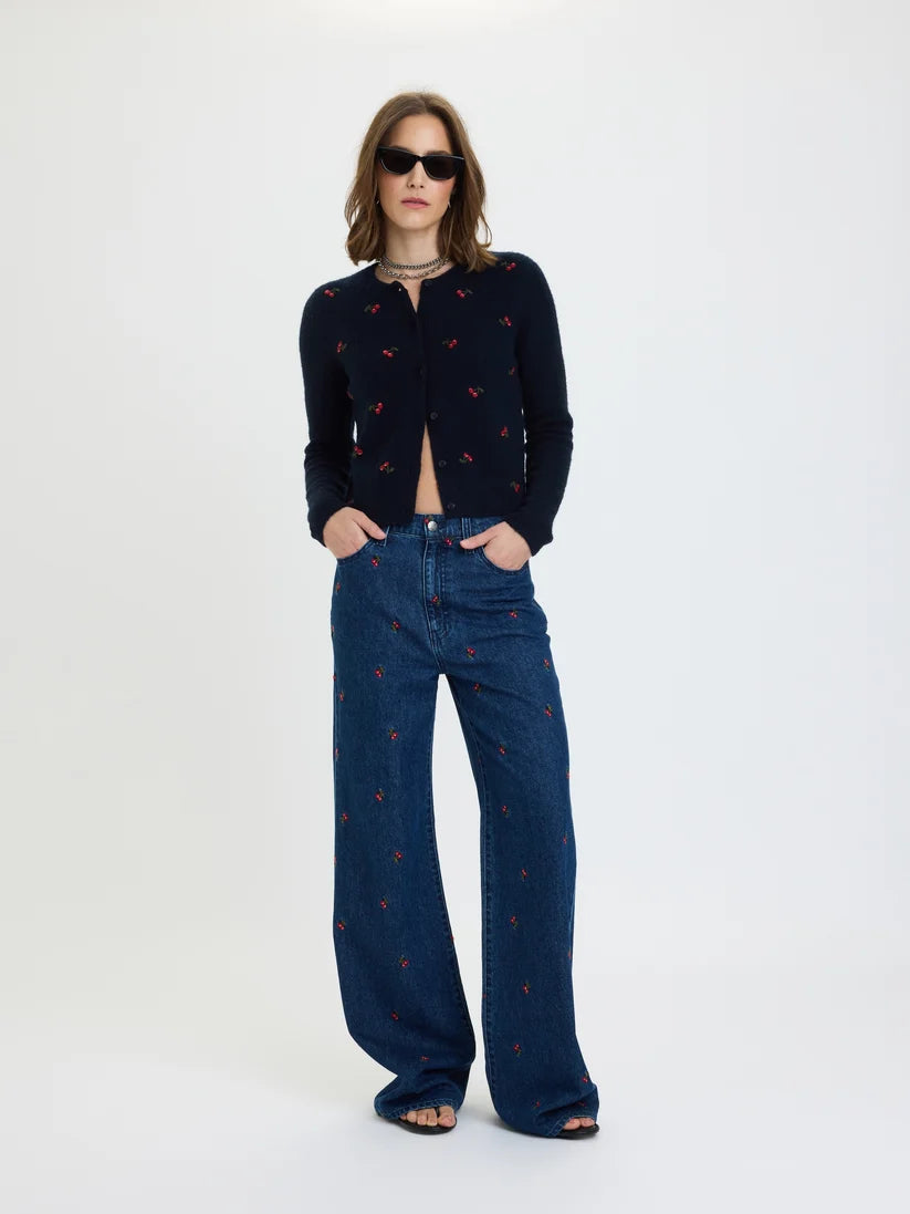 DAZE Muse Embroidered Fitted Cardigan