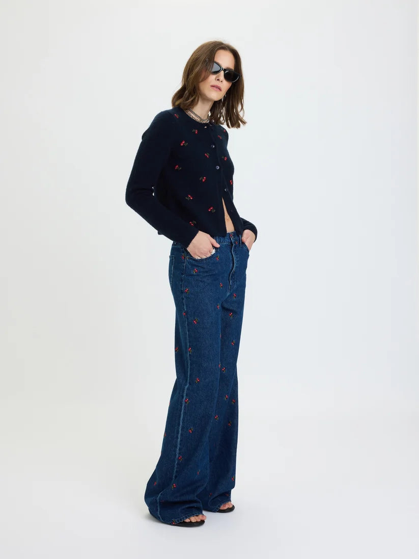 DAZE Muse Embroidered Fitted Cardigan