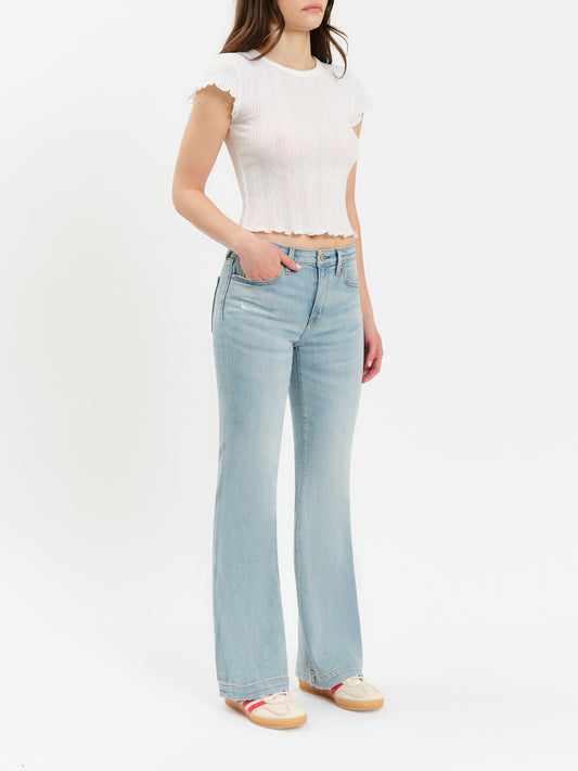DAZE The Heartbreaker Mid Rise Flare in Hot Streak