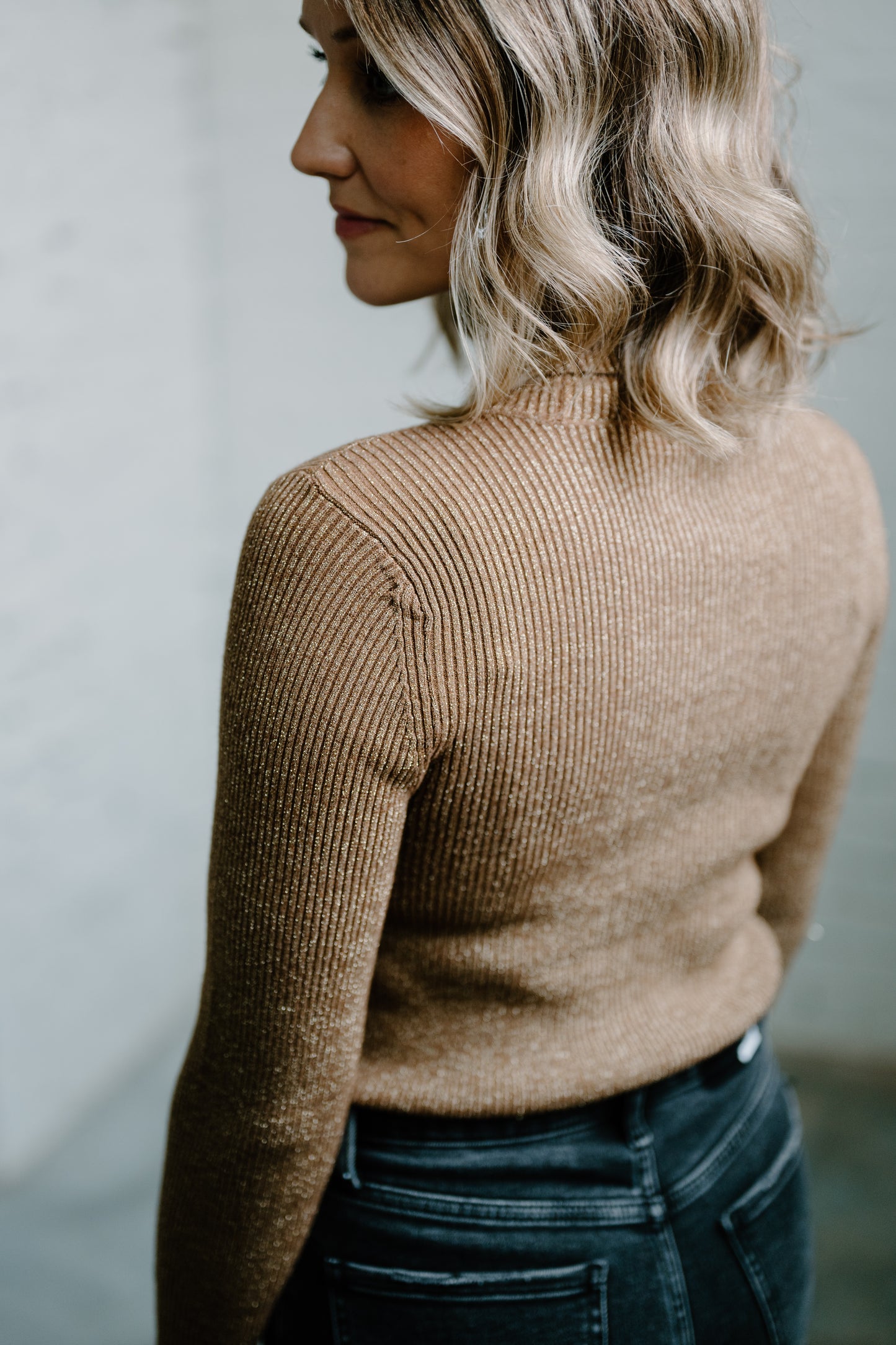 Garner Long Sleeve Metallic Top