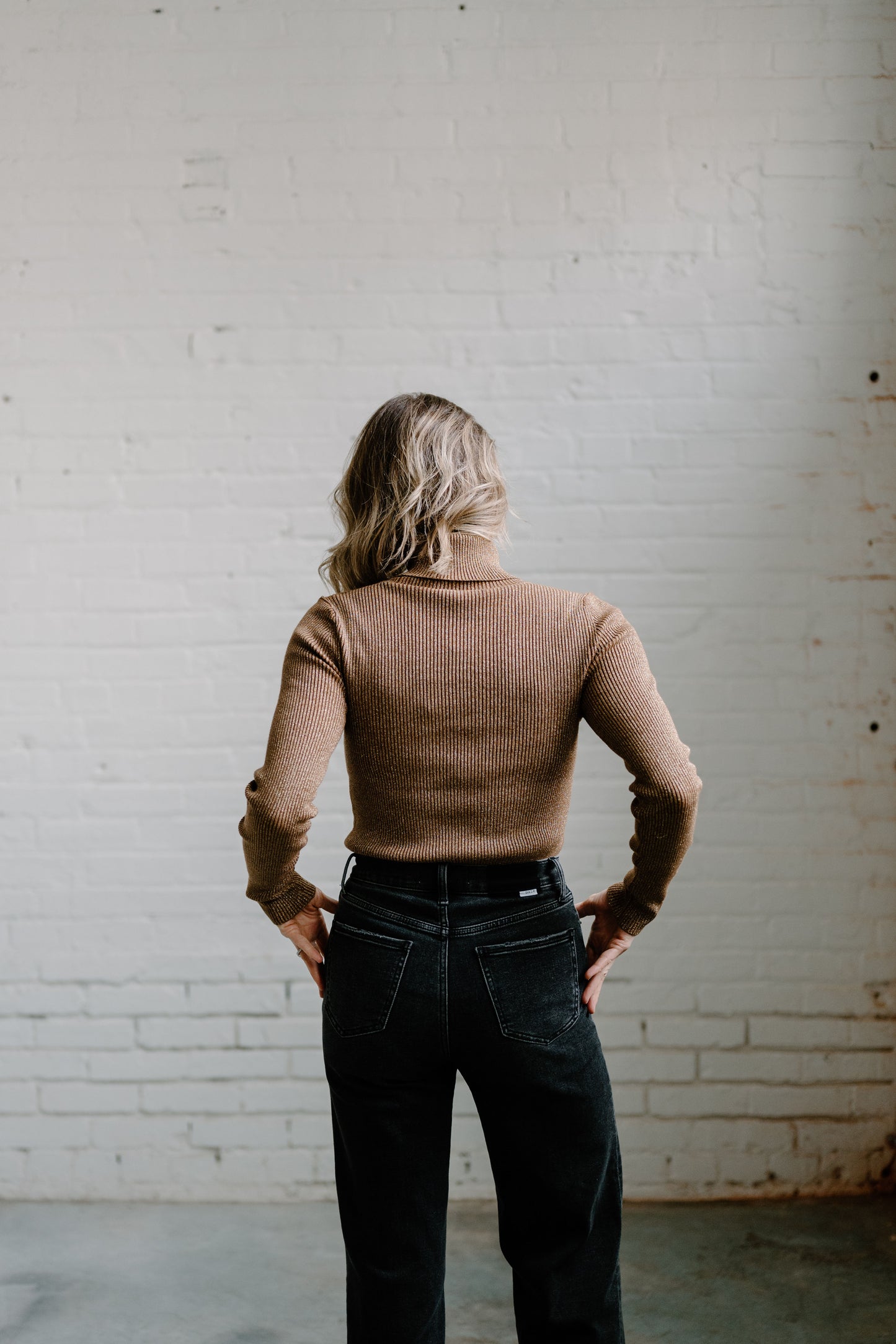 Garner Long Sleeve Metallic Top