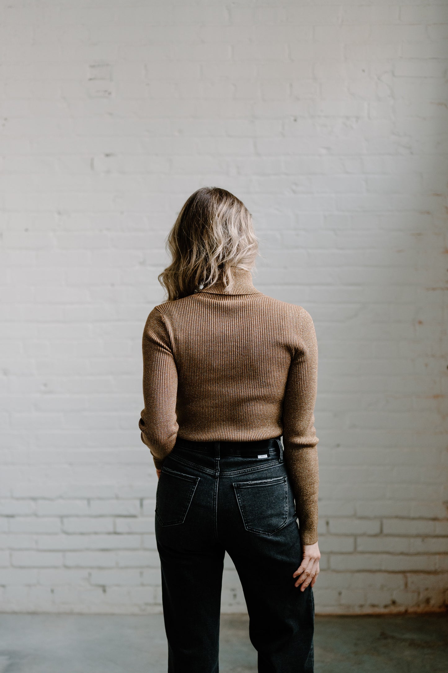 Garner Long Sleeve Metallic Top