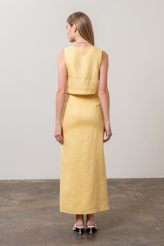 Capri Linen Midi Skirt