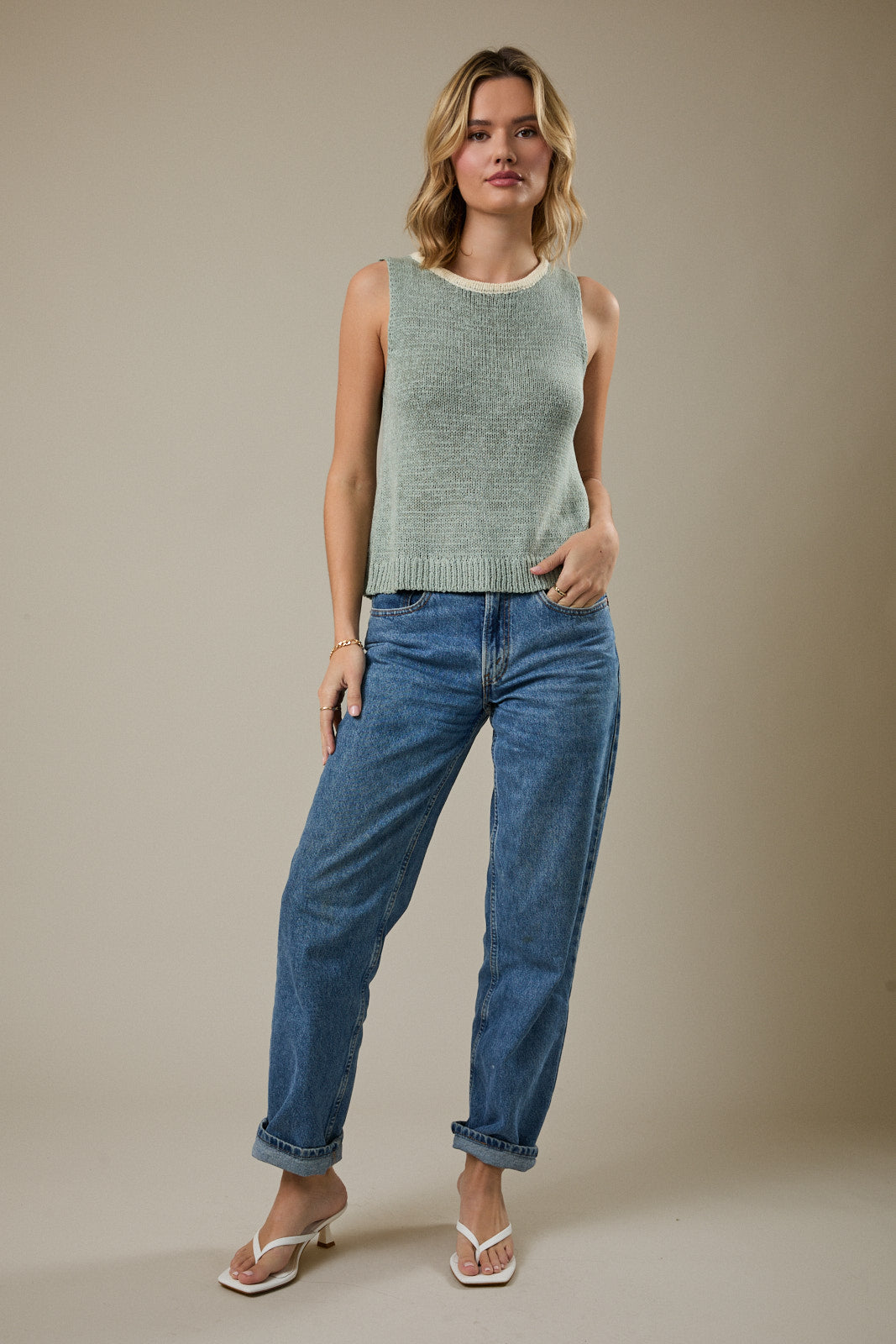 Sage Breeze Knit Tank