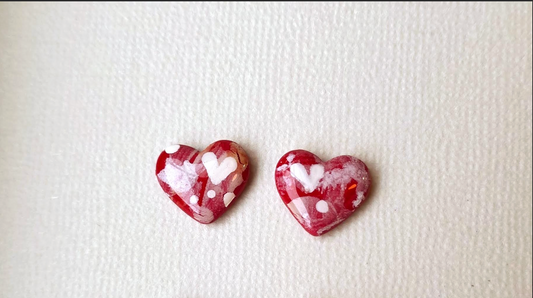 Glossy Heart Studs