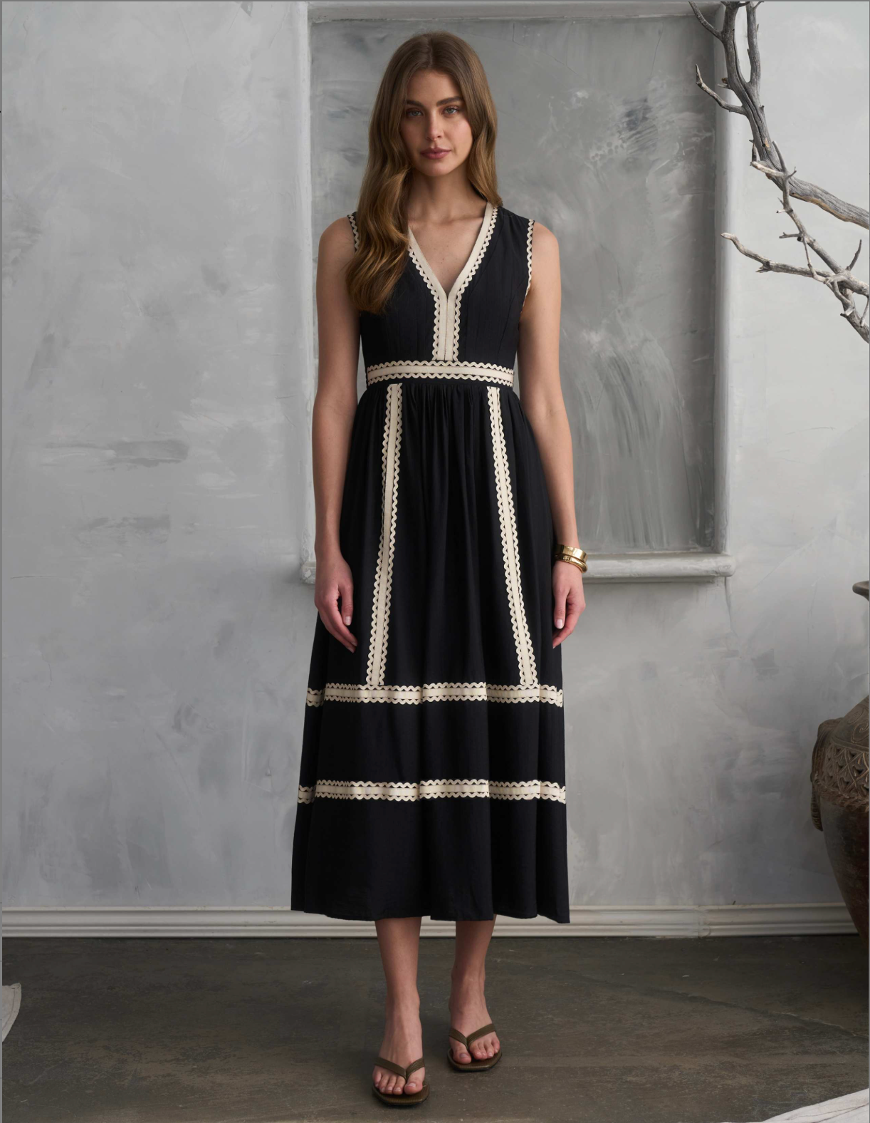Ivory Vine Midi Dress