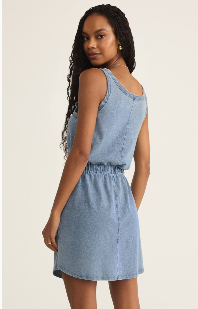 Keegan Jersey Denim Mini Dress