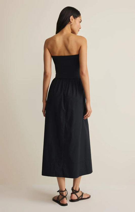 Z Supply Sunsought Strapless Midi Dress in Black
