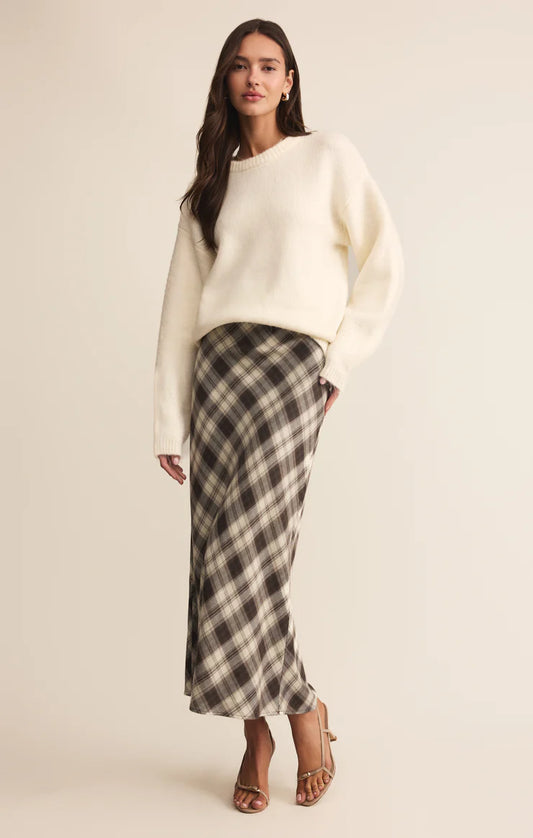 Europa Plaid Midi Skirt