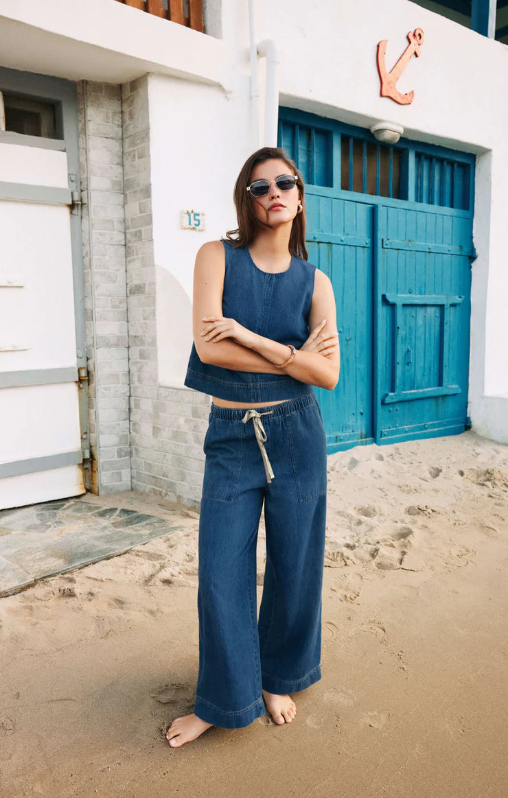 Z Supply Sun Seeker Denim Cropped Tank
