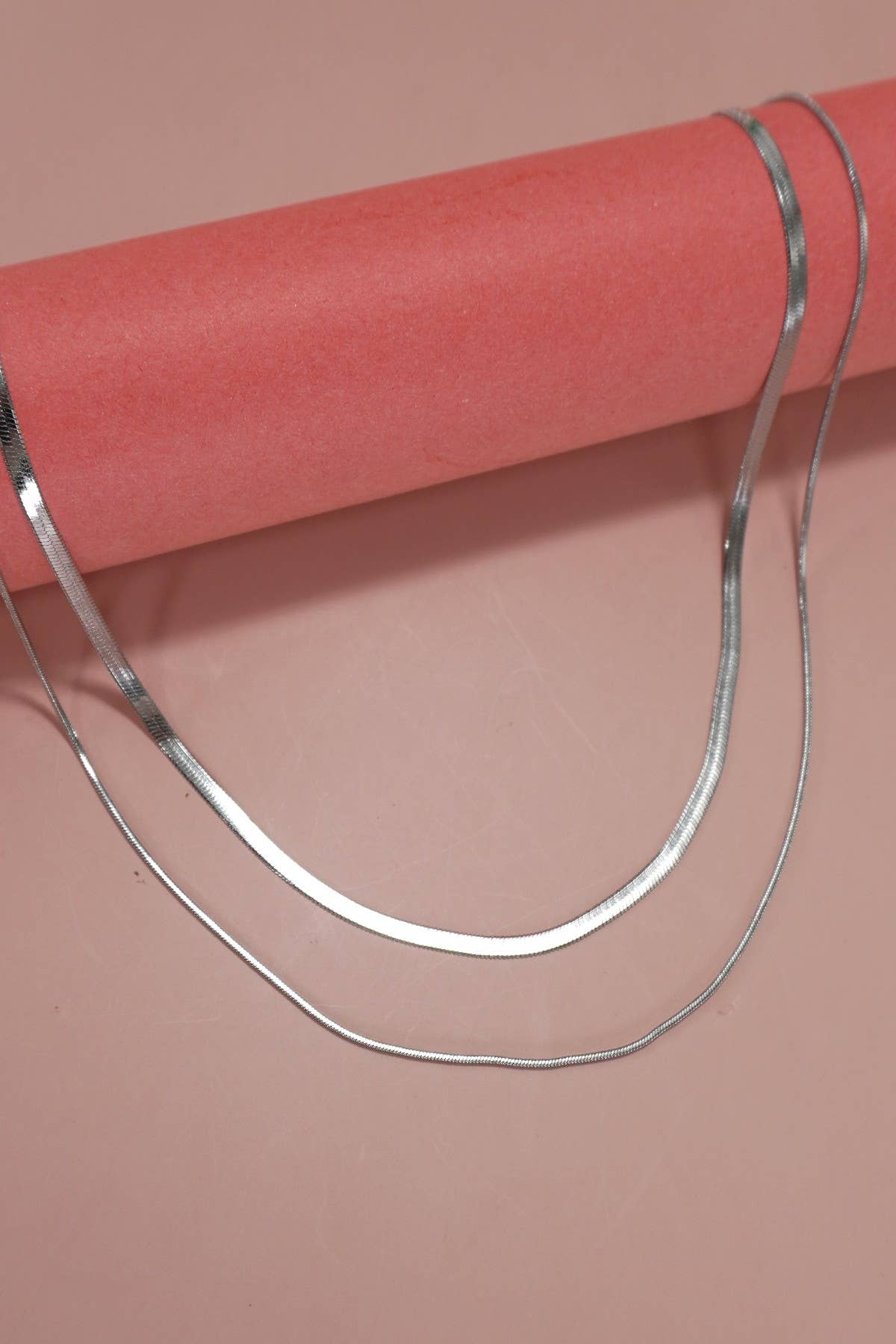 Sleek Herringbone Layer Necklace