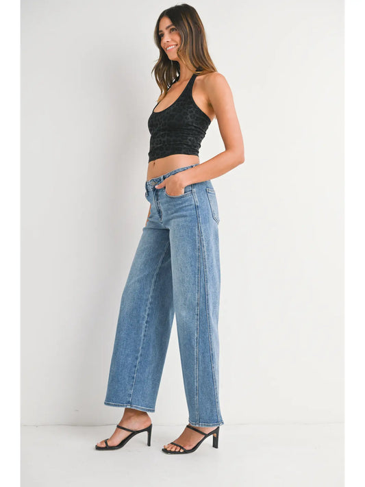 JBD Seamed Wide Leg in Medium Denim