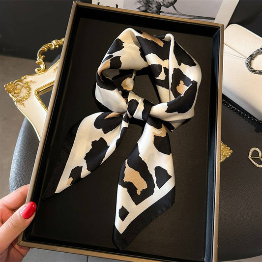 Leopard Print Small Square Scarf