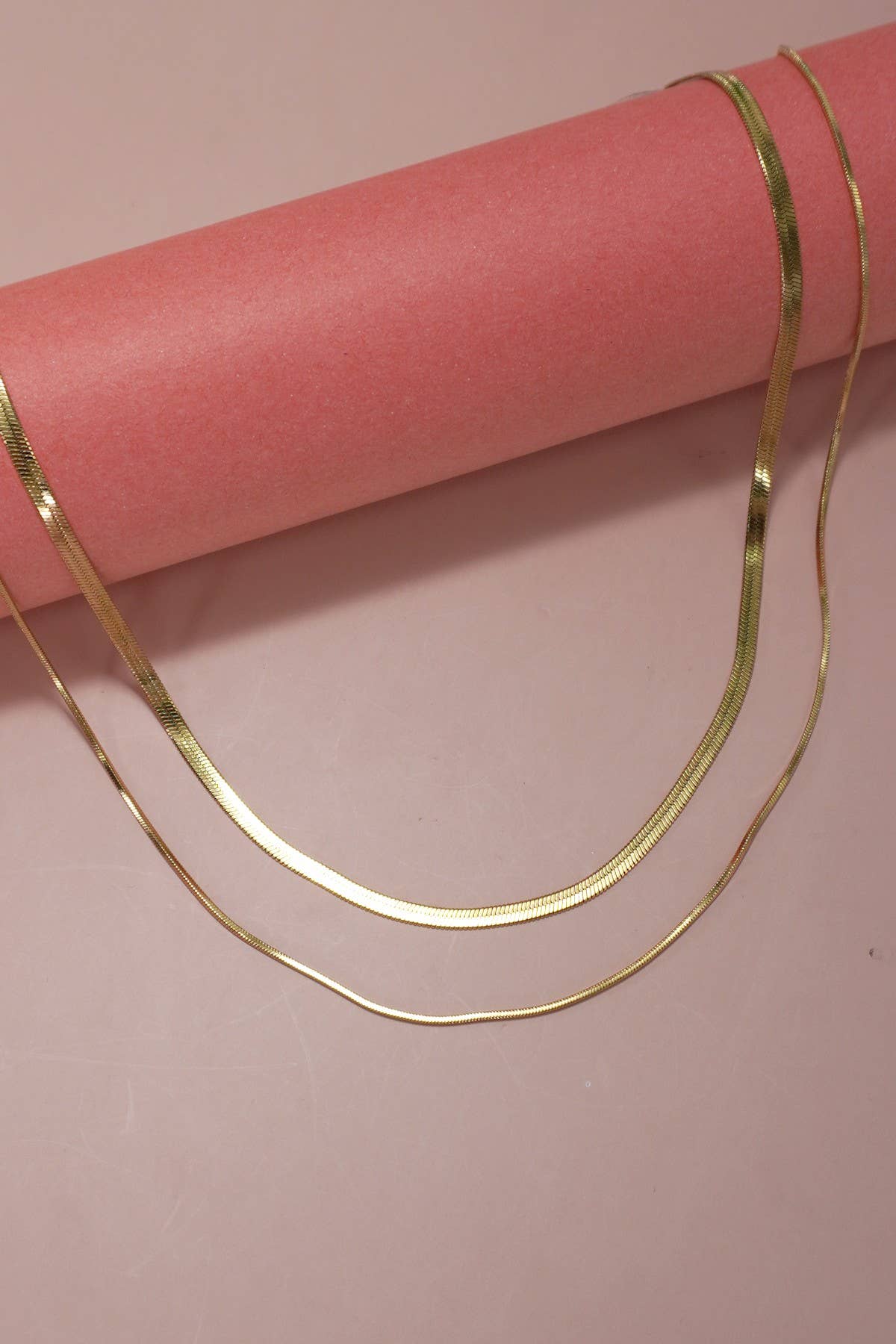Sleek Herringbone Layer Necklace