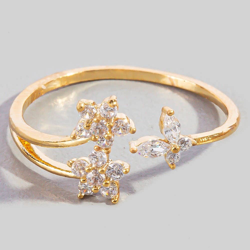 Flower And Butterfly Ring