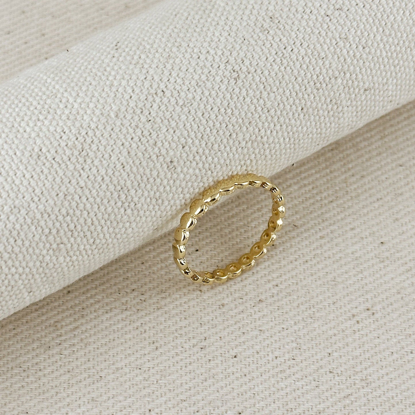 Flat Beaded Band Ring