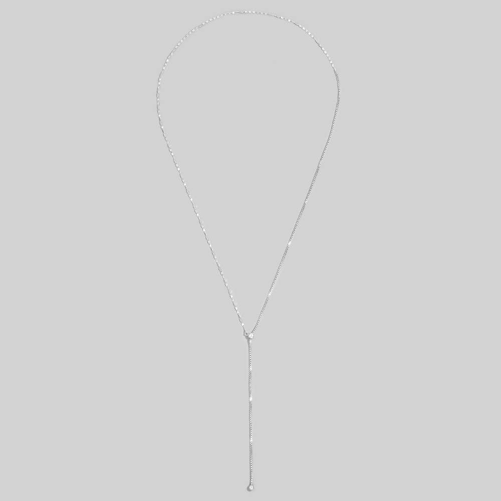Flat Sequin Chain Ball-End Lariat Necklace