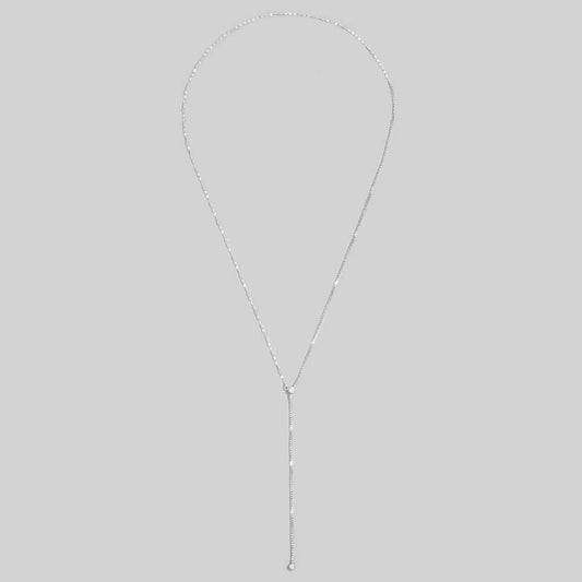 Flat Sequin Chain Ball-End Lariat Necklace