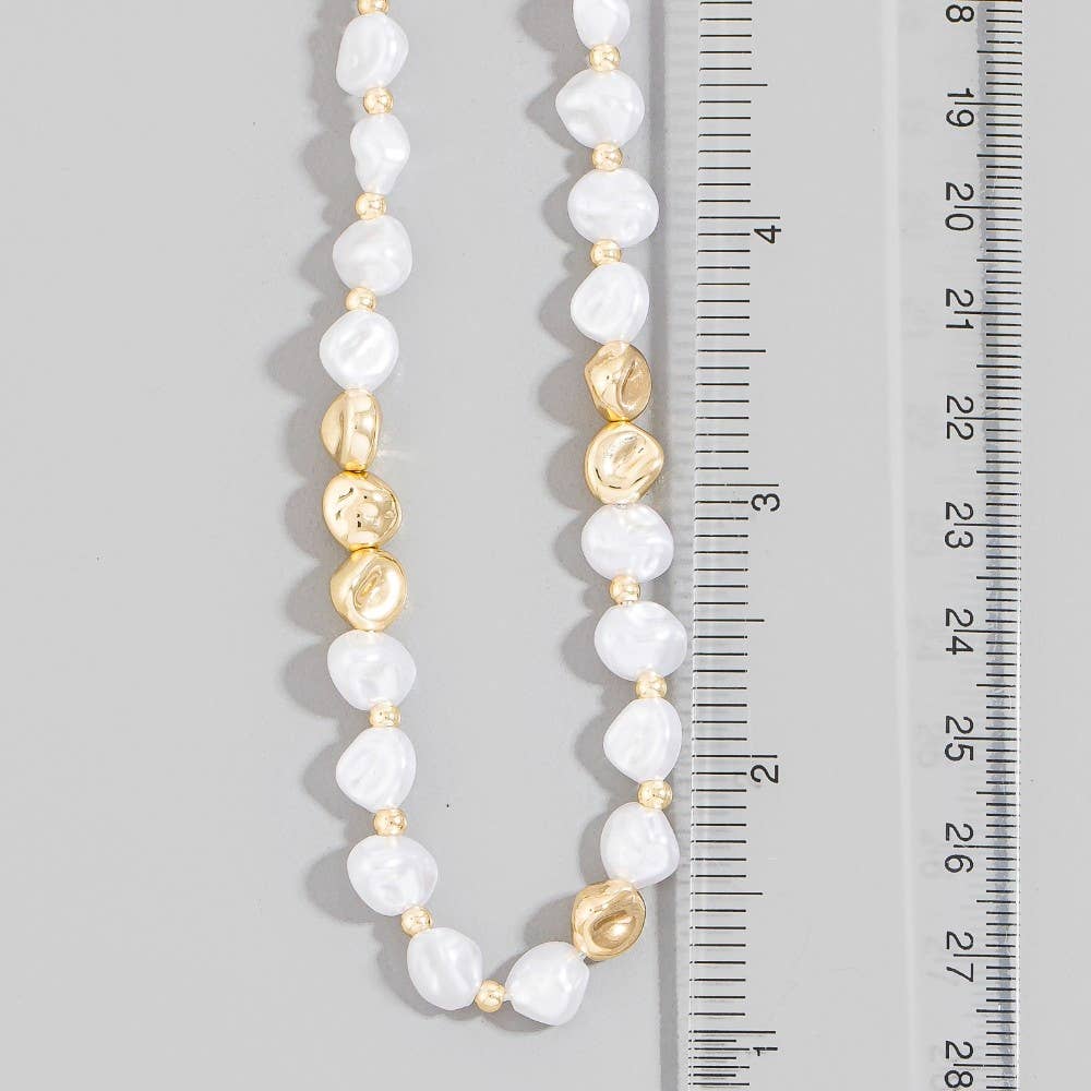 Pearl & Gold Accent Necklace