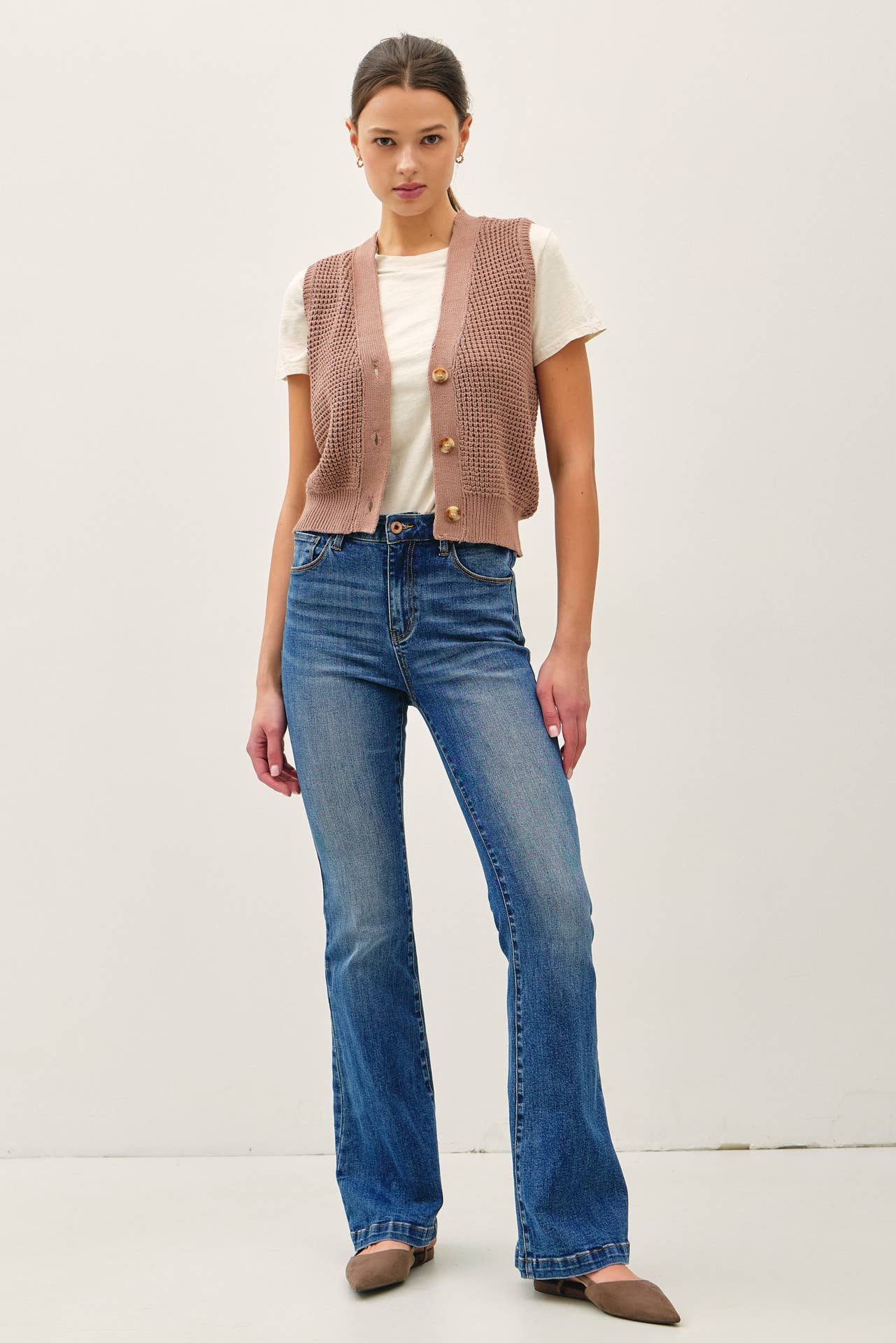 Daphne Waffle Knit Vest