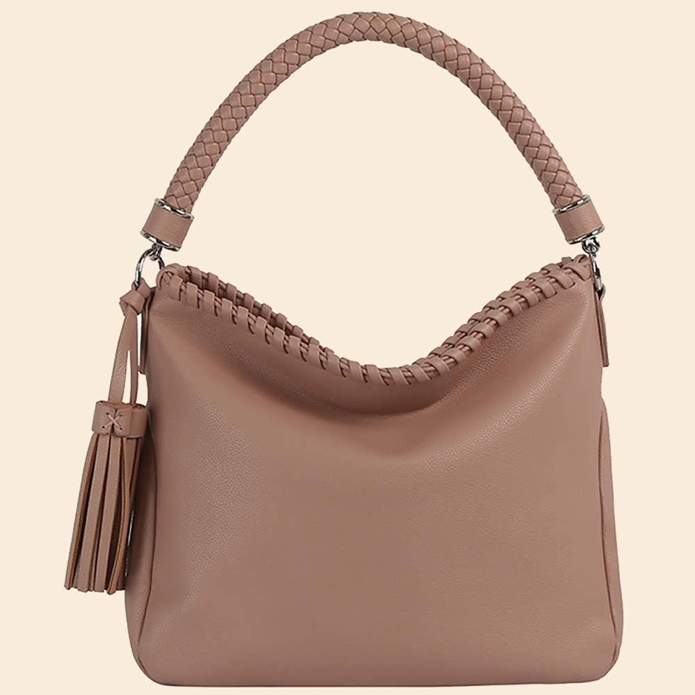 Braided Top Handle Shoulder Bag