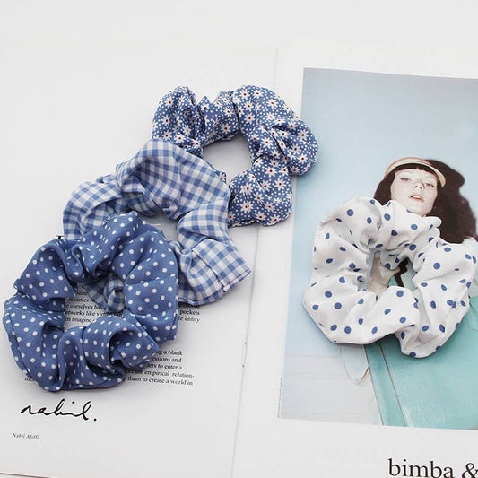 Blue Hair Scrunchies