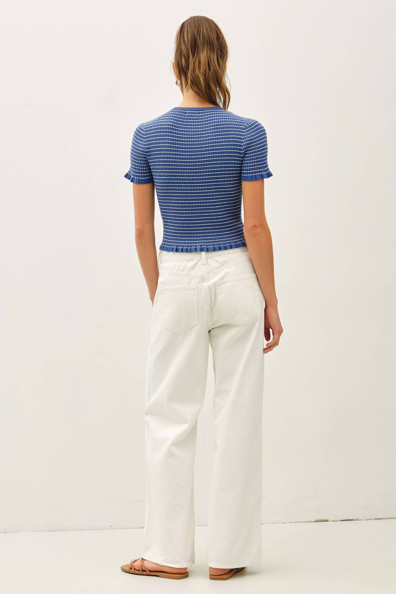 Mallory Striped Ruffle Top