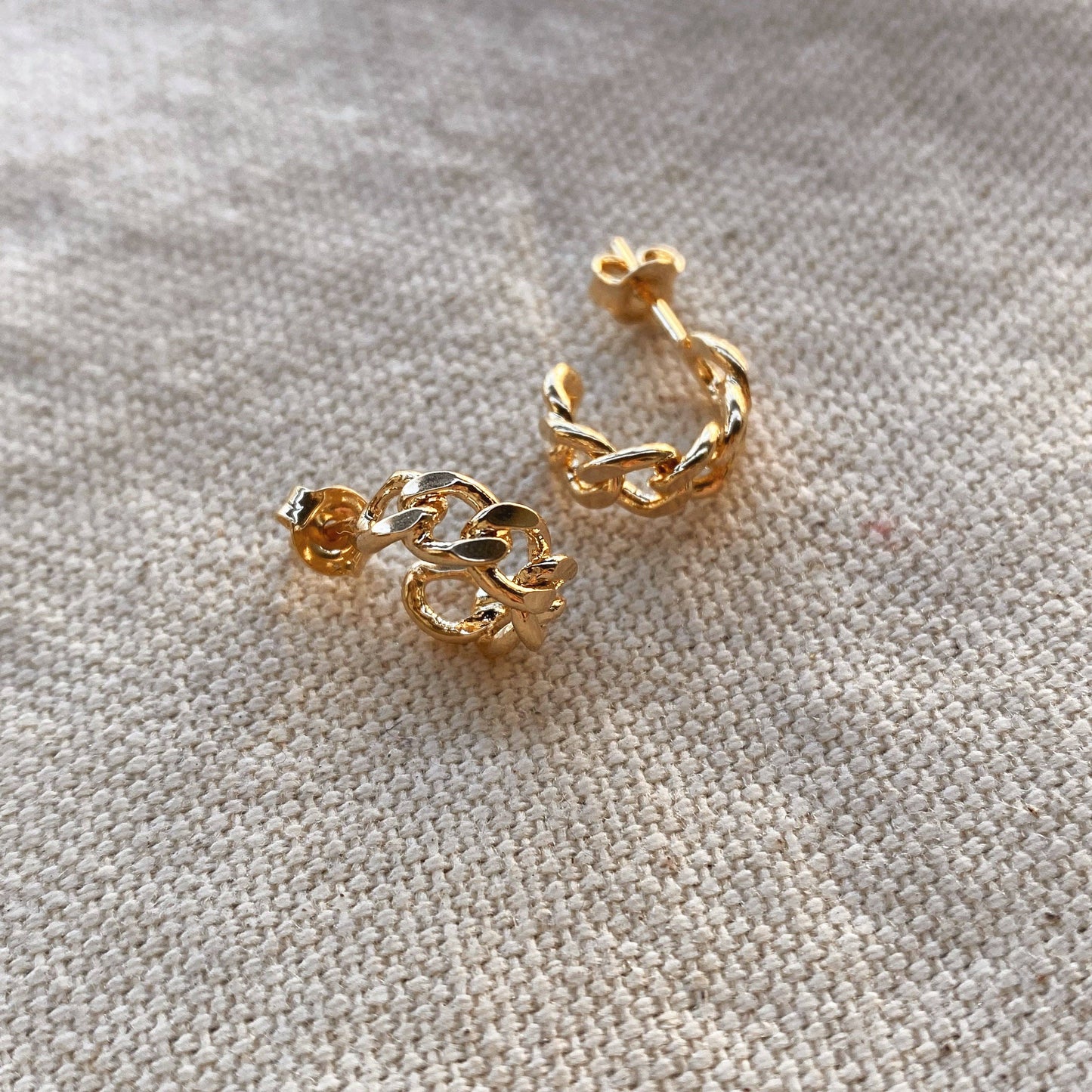 Gold Filled Petite Link Hoop Earrings