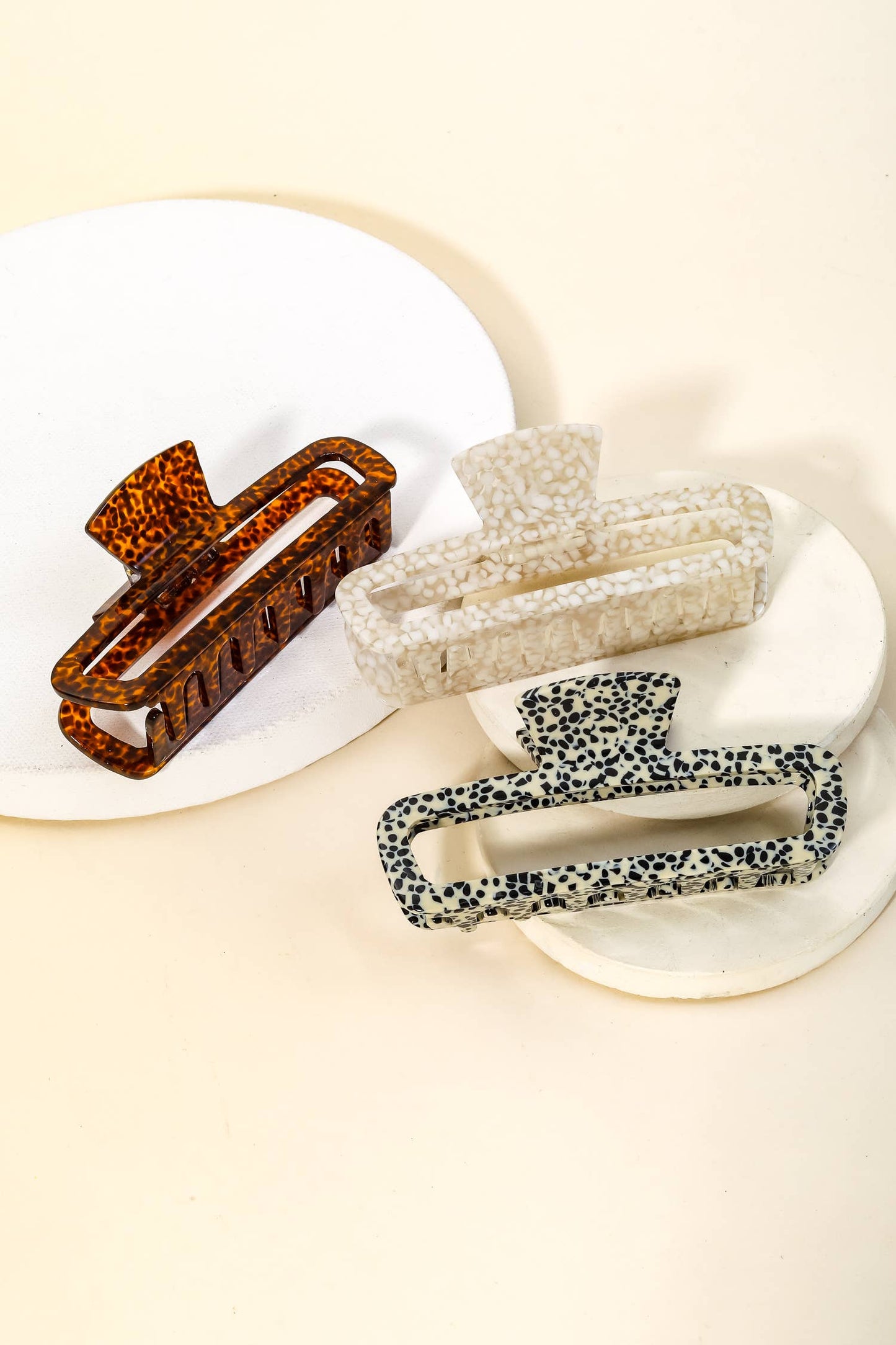 Acetate Pattern Rectangle Hair Claw Clip