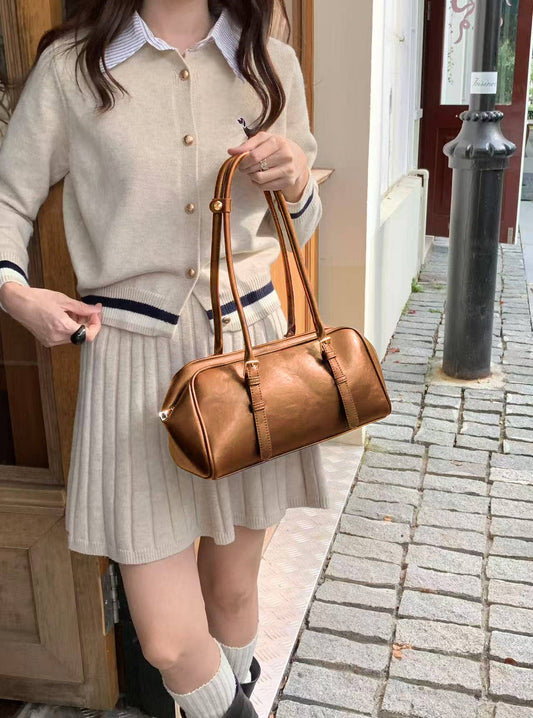 Microfiber Leather Baguette Bag