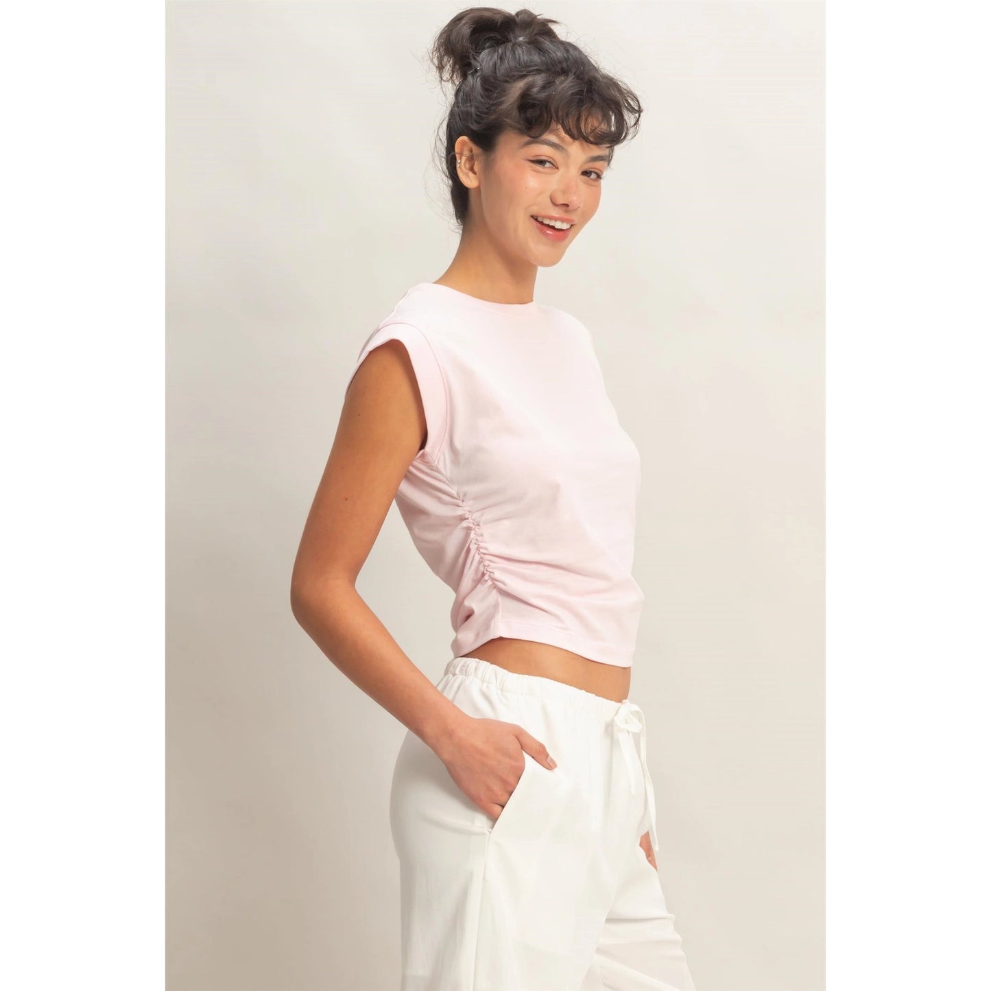 The Blush Sculpt Ruched Tank
