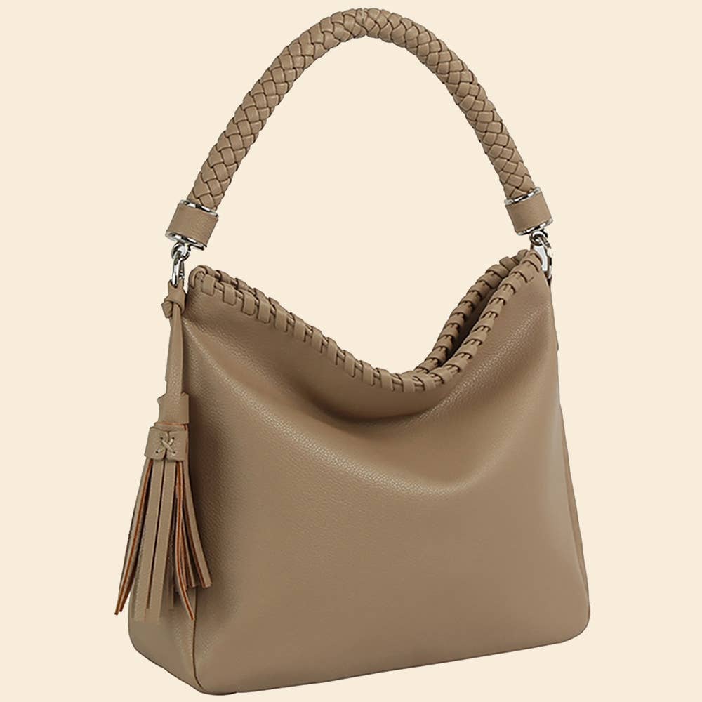 Braided Top Handle Shoulder Bag