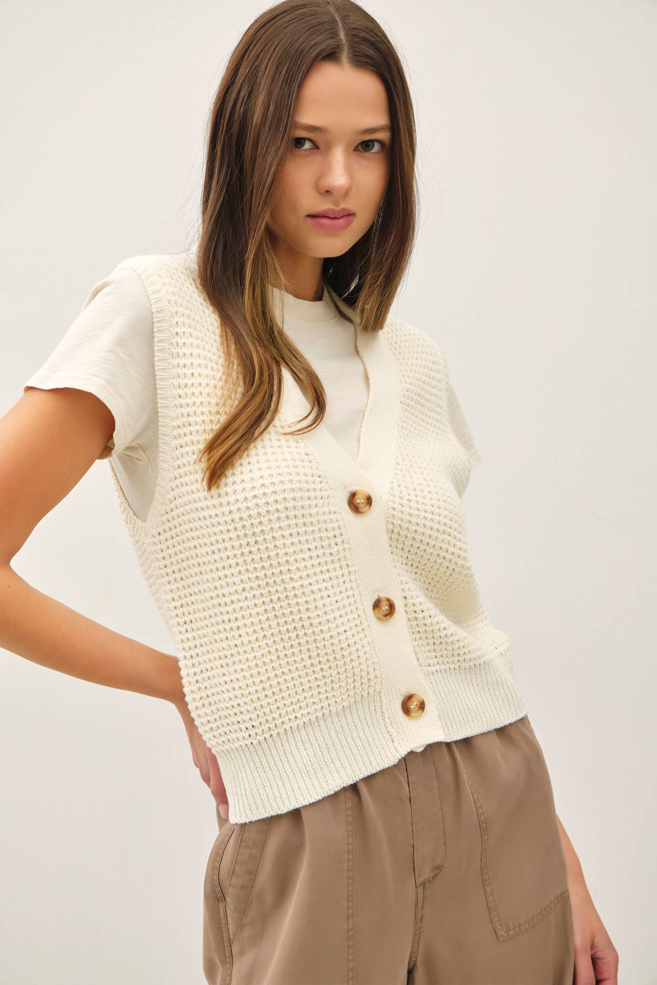 Daphne Waffle Knit Vest