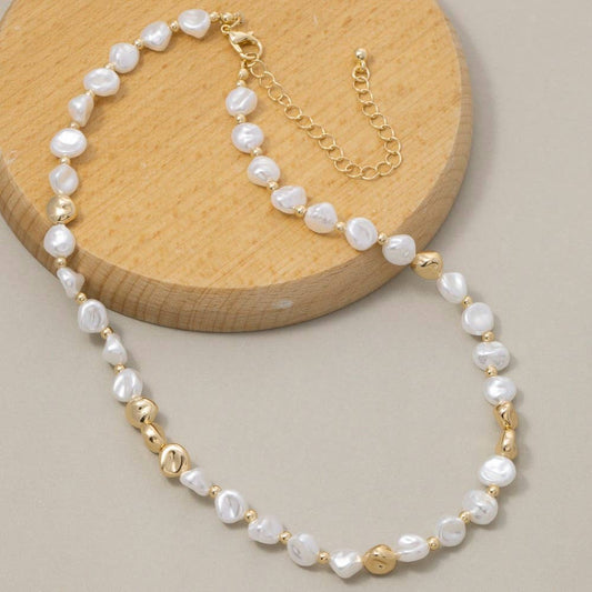 Pearl & Gold Accent Necklace