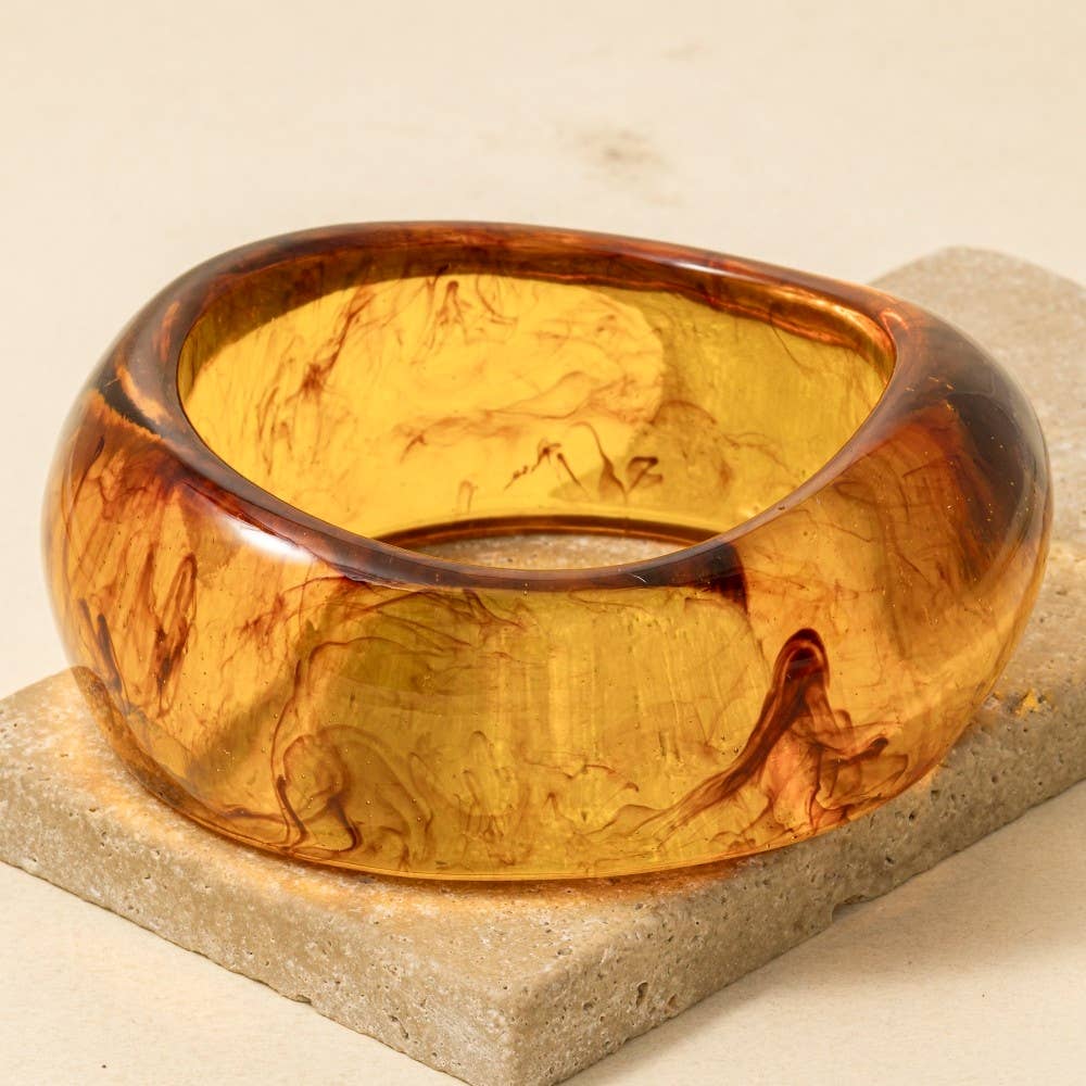 Large Marble Resin Bangle Bracelet