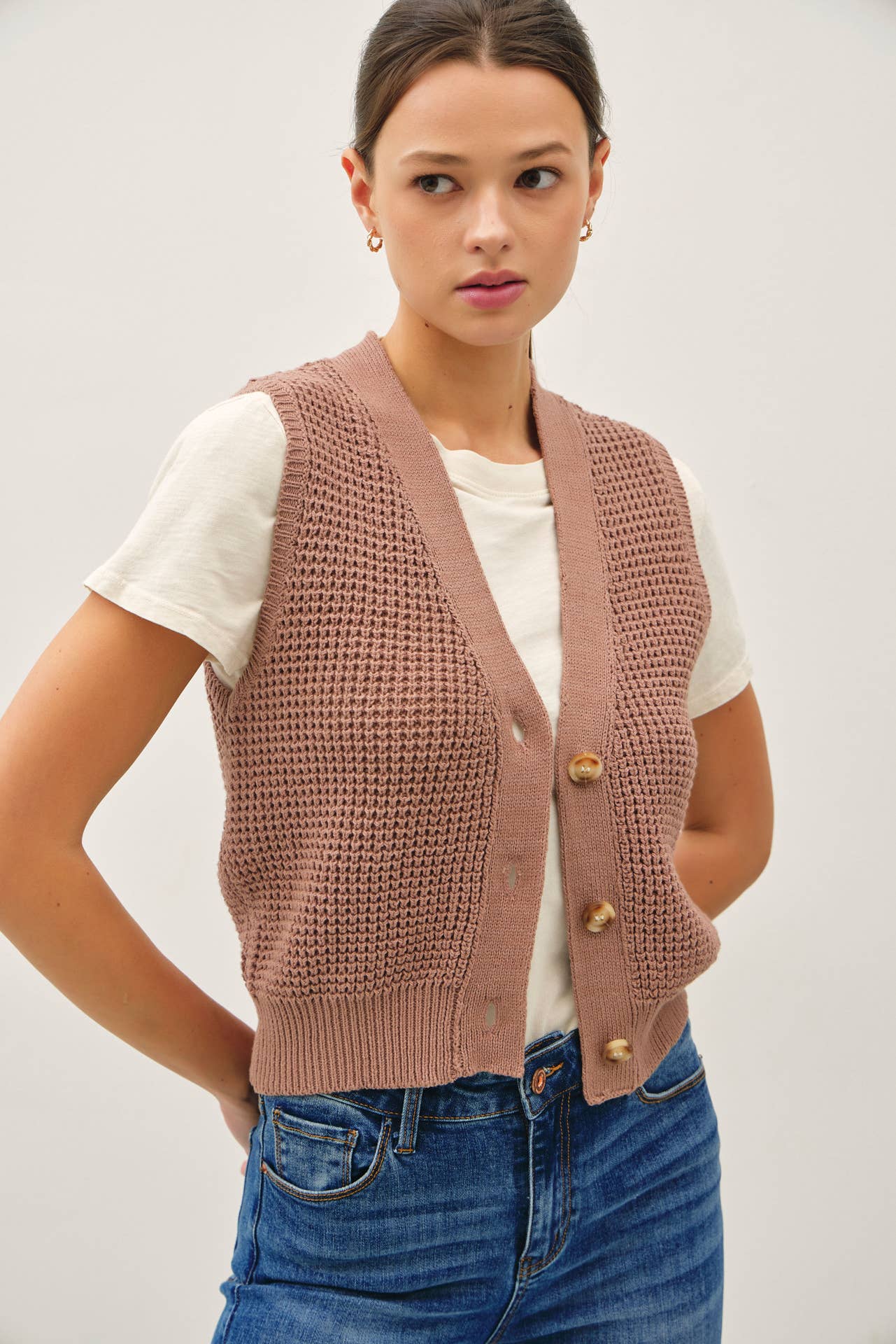 Daphne Waffle Knit Vest