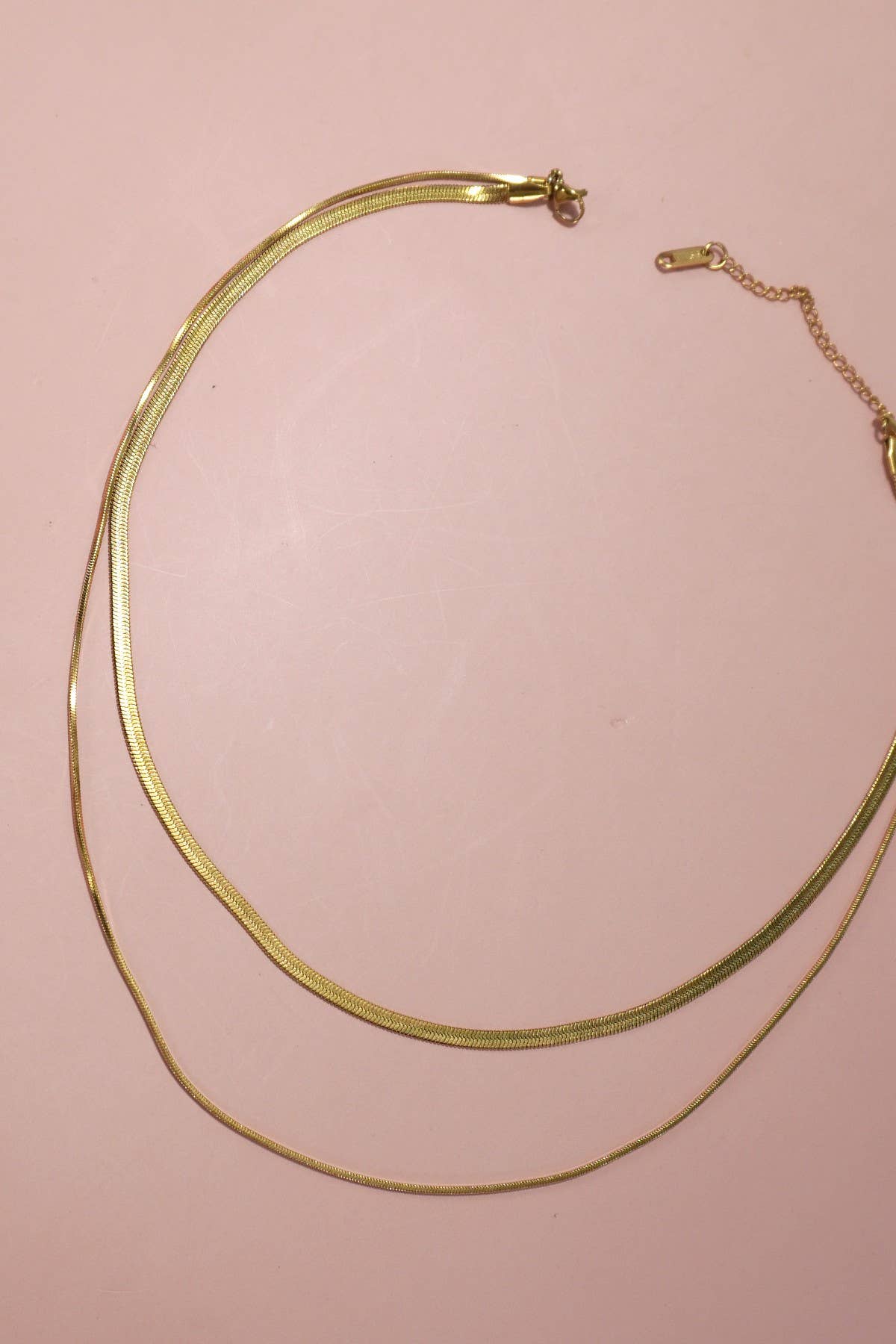 Sleek Herringbone Layer Necklace