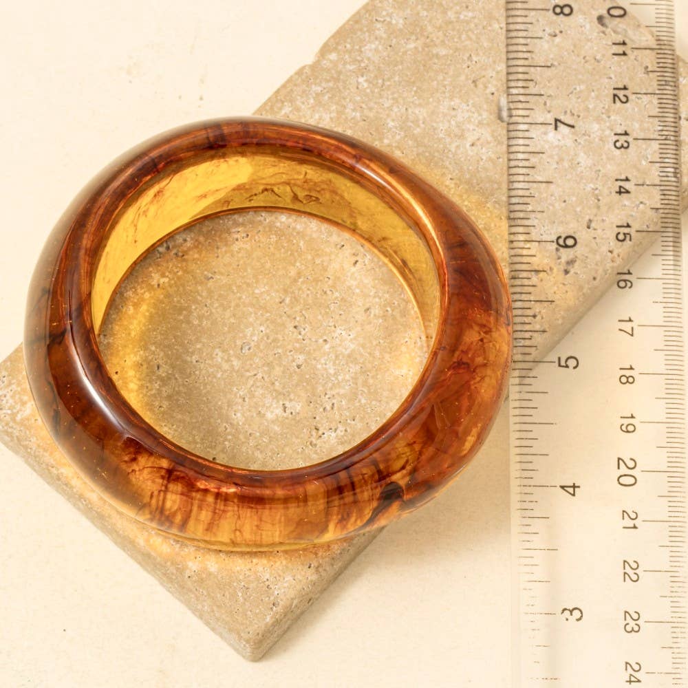 Large Marble Resin Bangle Bracelet