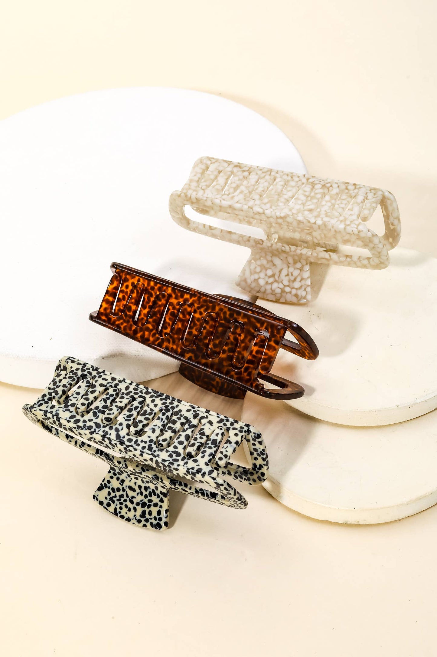 Acetate Pattern Rectangle Hair Claw Clip