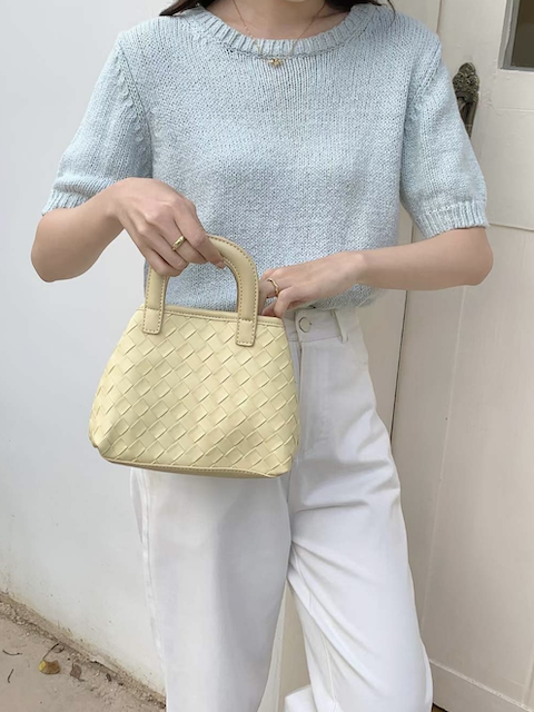 The Woven Mini Top-Handle Bag