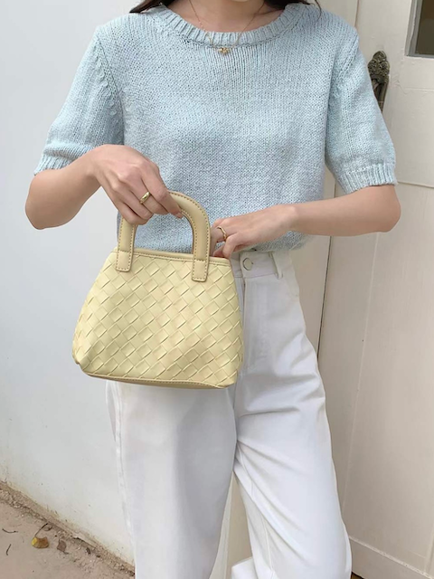 The Woven Mini Top-Handle Bag