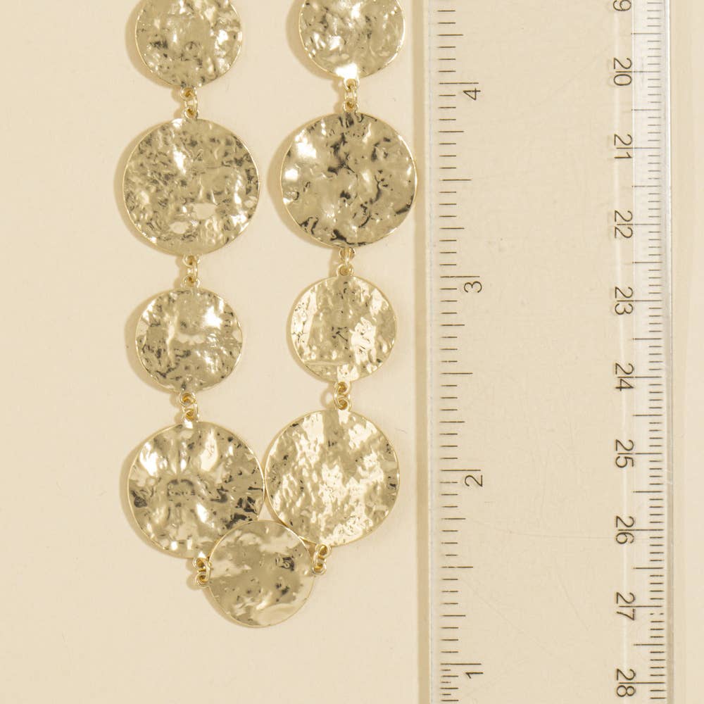 Hammered Coin Disc Station Necklace