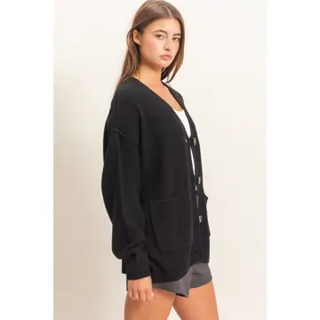 Oversized Knit Buttoned Cardigan