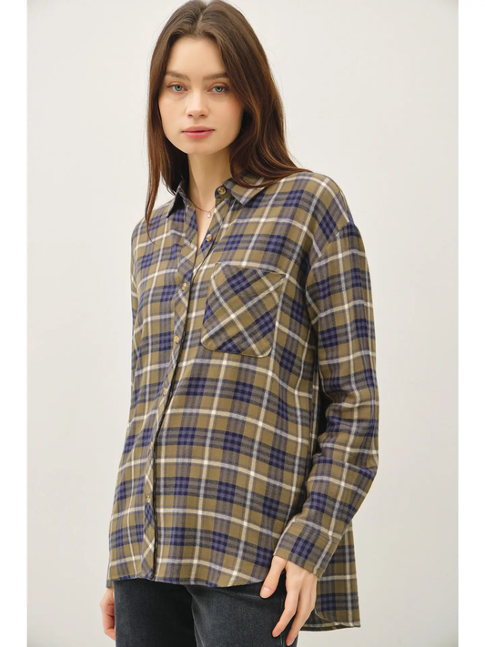Classic Plaid Long Sleeve Button Up