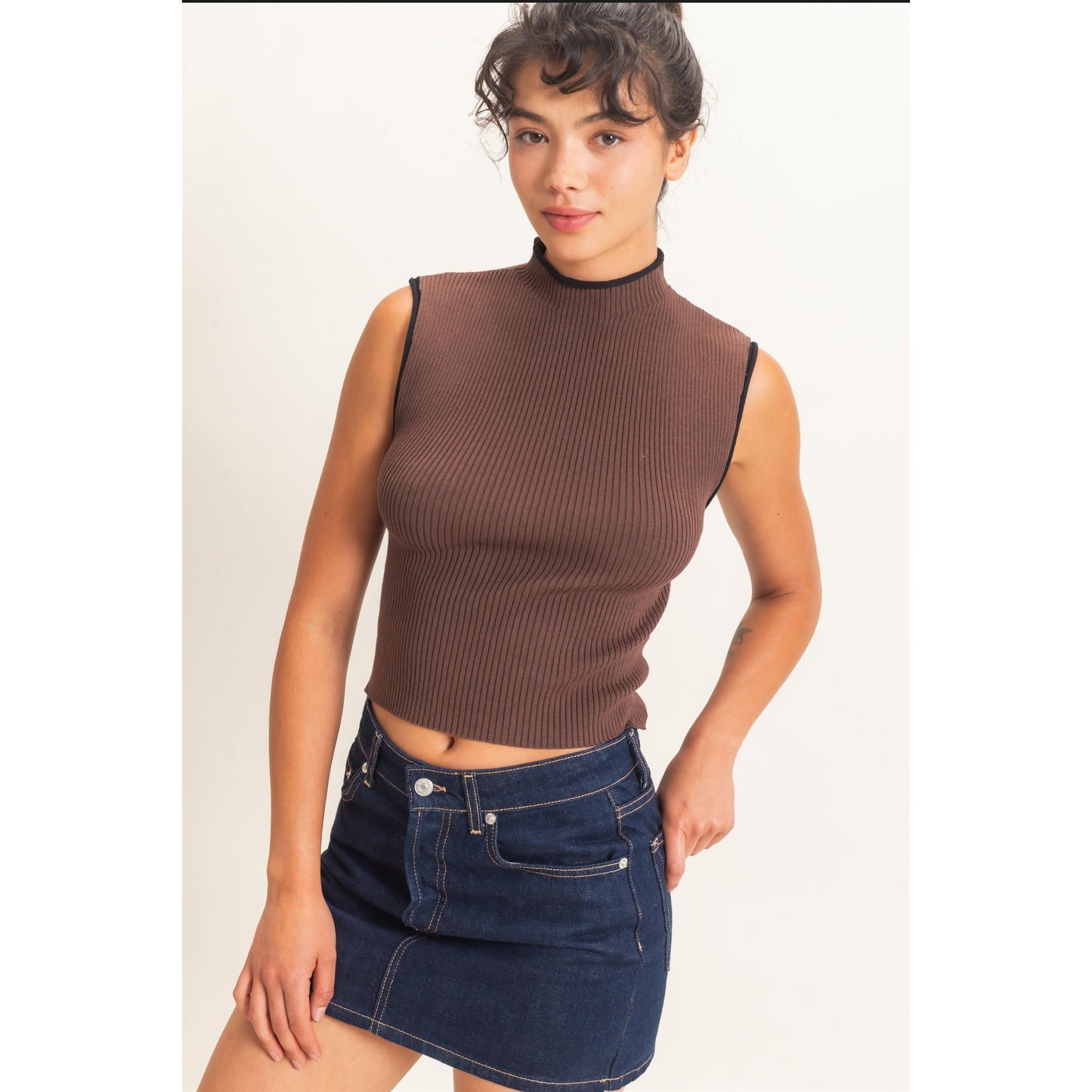 Espresso Mock Neck