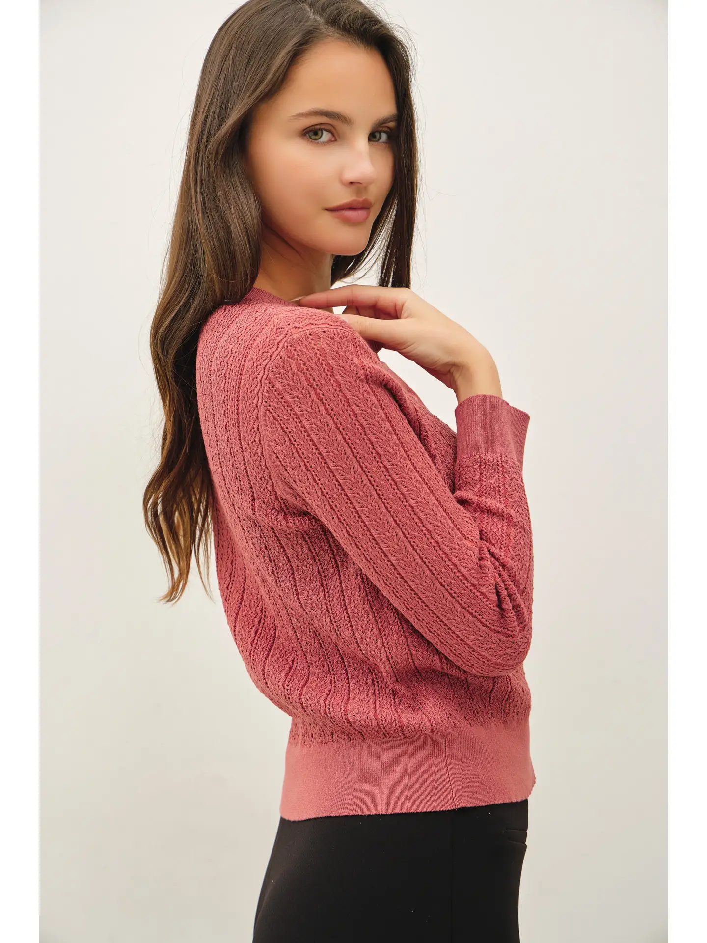 Pointelle Knit Cardigan