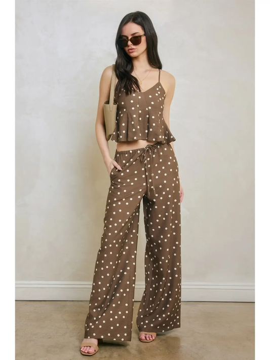 Mocha Polka Dot Pants