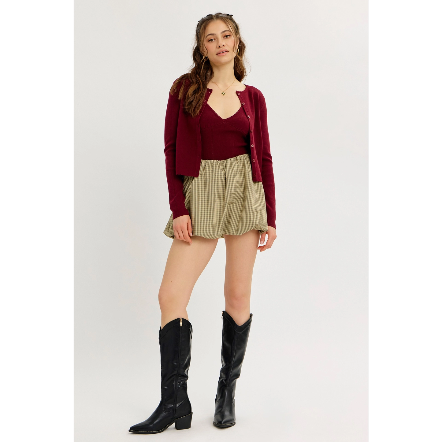 Pointelle Fitted Cardigan
